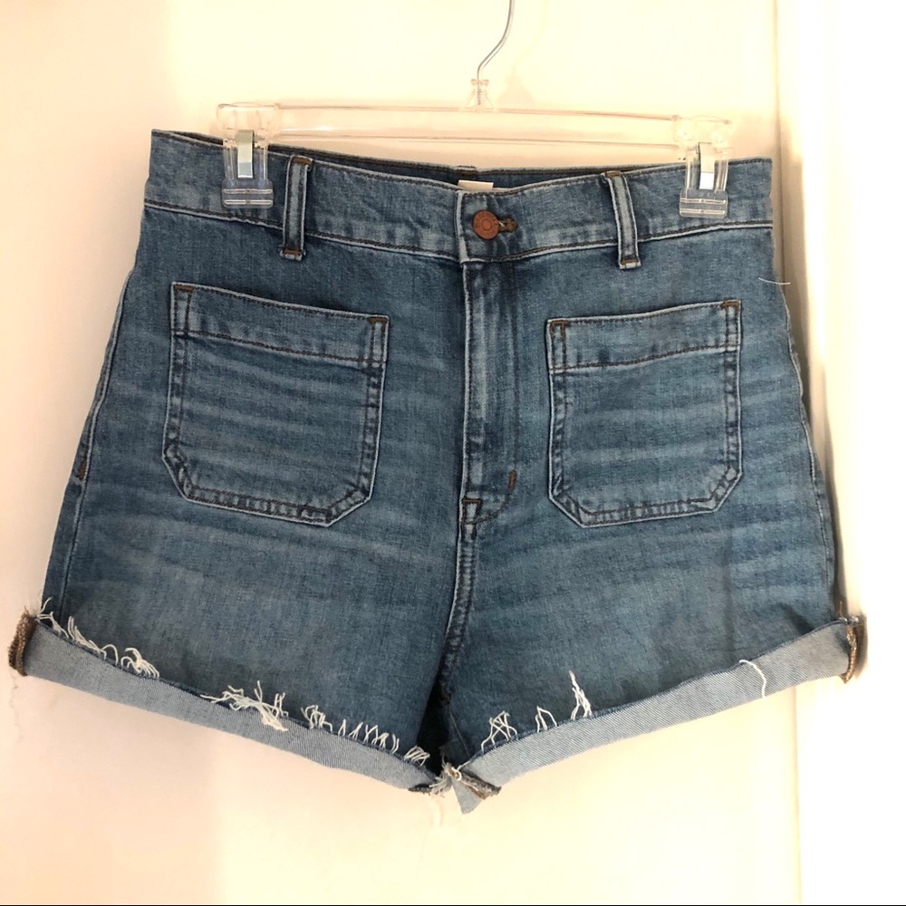 Never worn! Madewell High-rise denim shorts
